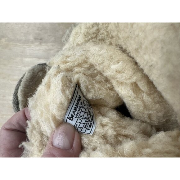 Bearpaw Ankle Boots Women’s Size 8 Cow Suede Wool Blend Lining Brown Knit - Picture 4 of 9